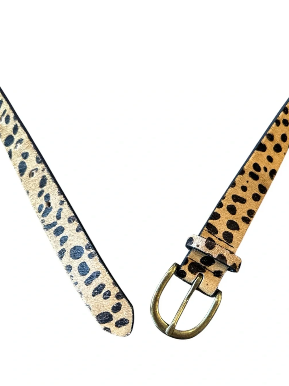LOFT Calf Hair Leopard Print Genuine Leather Belt Size L